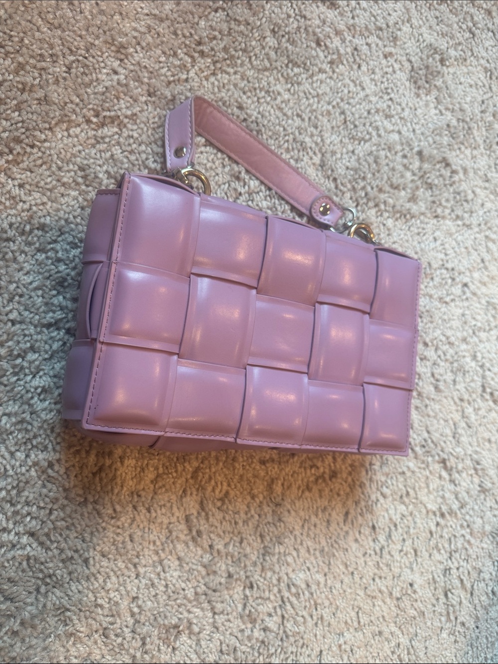 Lavender Woven-Panel  Bag